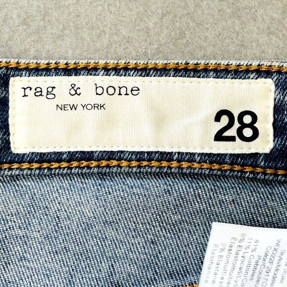 Rag & Bone Casey High Rise Flare Jeans Size 28 Pebbles Wash Raw Hem Ankle Denim - Picture 13 of 16